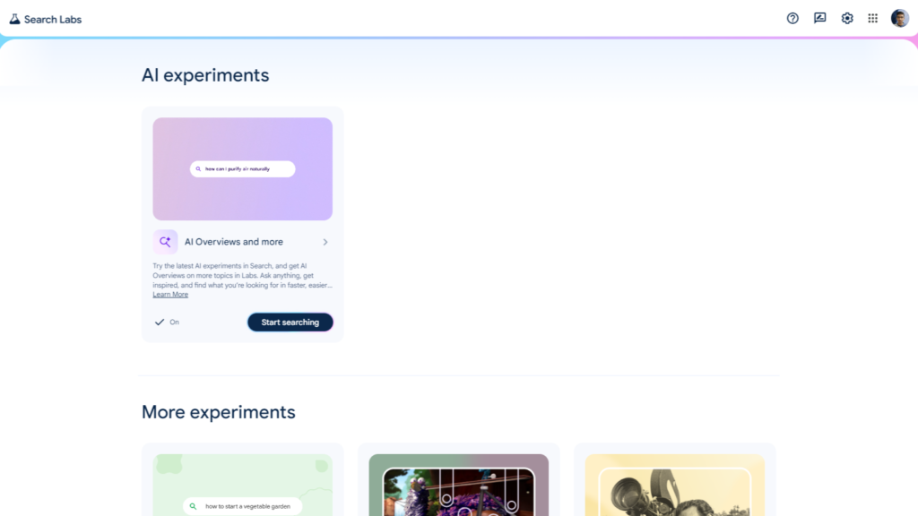 Google Search Labs (AI Experiments)
